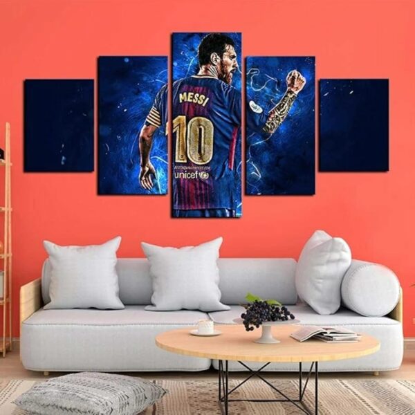 لوحة ميسي الخمس قطع: أسطورة برشلونة tableau Messi 5 pièces