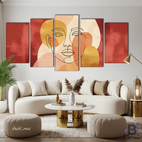 ⁦همسات الألوان: لوحة جدارية تجريدية أنيقة - Tableau Murale Abstrait Élégant⁩ - الصورة ⁦4⁩