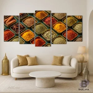 بهارات المغرب: لوحة حائطية عطرية - Tableau Épices du Maroc