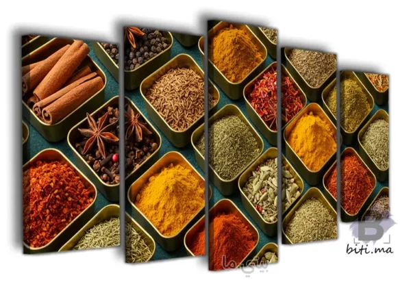 ⁦بهارات المغرب: لوحة حائطية عطرية - Tableau Épices du Maroc⁩ - الصورة ⁦2⁩
