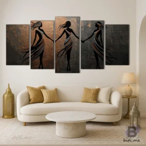 رقصة الألوان: لوحة جدارية فنية بنمط مغربي أصيل - Tableau Danse des Couleurs Marocaines