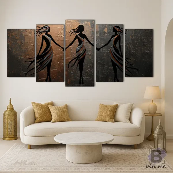 رقصة الألوان: لوحة جدارية فنية بنمط مغربي أصيل - Tableau Danse des Couleurs Marocaines