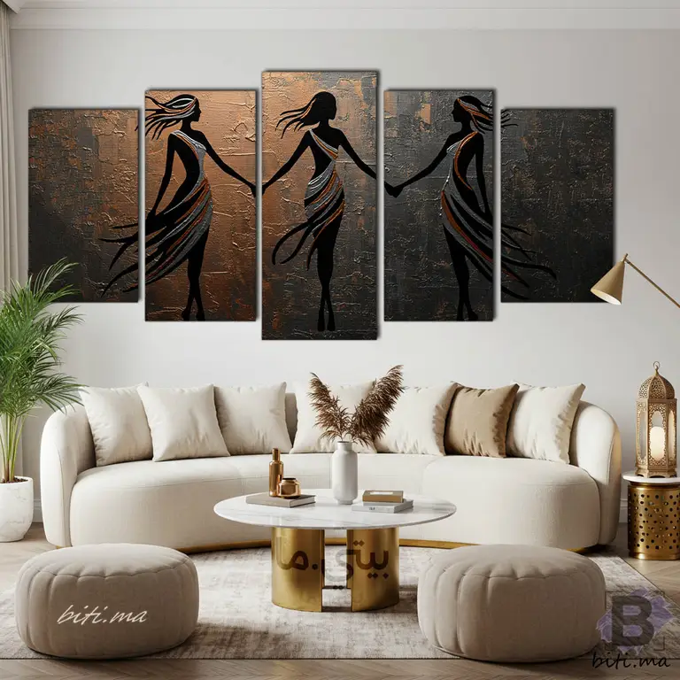 رقصة الألوان: لوحة جدارية فنية بنمط مغربي أصيل - Tableau Danse des Couleurs Marocaines
