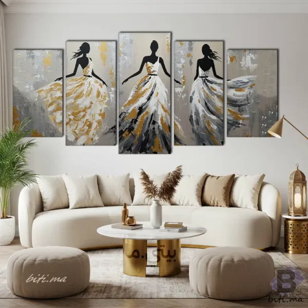 ⁦أناقة الرقص: لوحة جدارية تجريدية - Tableau Élégance Danse⁩ - الصورة ⁦4⁩