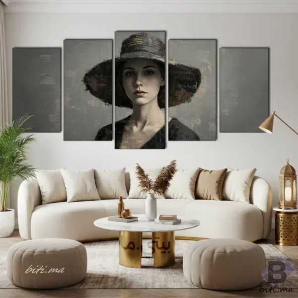 ⁦أناقة الخمس قطع: لوحة المرأة الغامضة - Tableau Élégance Mystérieuse⁩ - الصورة ⁦4⁩