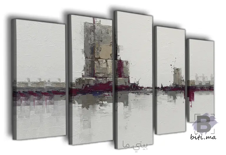 إطلالة مدينة عصرية - لوحة جدارية 5 قطع - Tableau Vue Urbaine Moderne