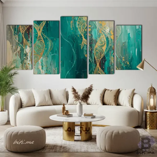 ⁦لوحة الأسماك الذهبية: سحر الألوان في منزلك - Tableau Poissons Dorés⁩ - الصورة ⁦4⁩