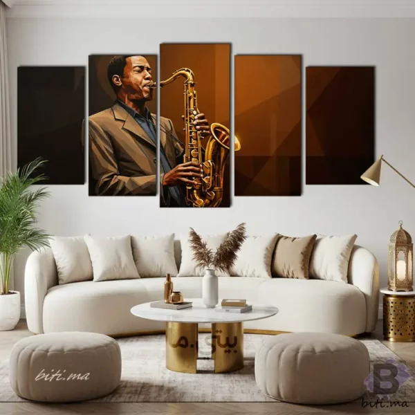 ⁦لوحة عازف الساكسفون الأنيق - Tableau Saxophoniste Chic⁩ - الصورة ⁦4⁩