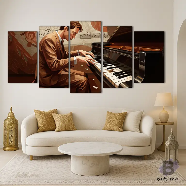 لوحة عازف البيانو: لمسة فنية عصرية - Tableau Pianiste Moderne