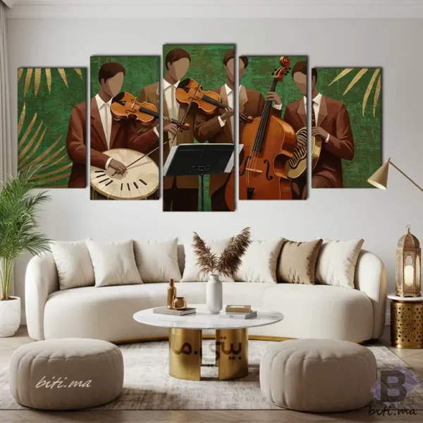 ⁦لوحة موسيقية أنيقة بتصميم مغربي عصري - Tableau Musique Marocaine Moderne⁩ - الصورة ⁦4⁩
