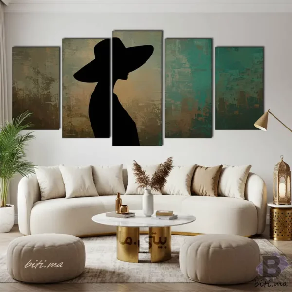 ⁦لوحة أنيقة للمرأة ذات القبعة - Tableau Femme Chic Maroc⁩ - الصورة ⁦4⁩