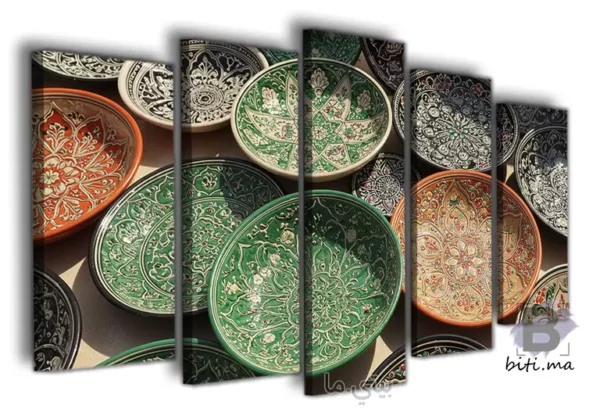 ⁦لوحة أطباق زليج مغربية تقليدية - Tableau Assiettes Zellige Maroc⁩ - الصورة ⁦2⁩
