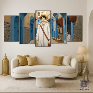 لوحة لوفي في شفشاون المغربية - Tableau Luffy Chefchaouen