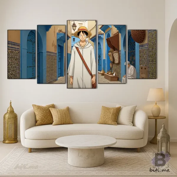 لوحة لوفي في شفشاون المغربية - Tableau Luffy Chefchaouen