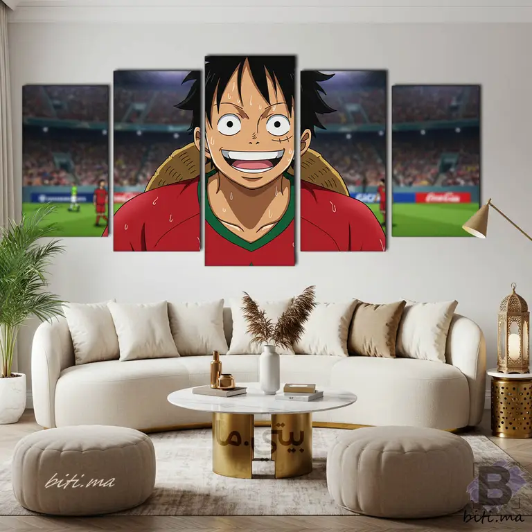 Tableau Luffy Footballeur - لوحة لوفي لاعب كرة قدم