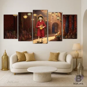 لوحة لوفي في المدينة القديمة tableau Luffy dans l'ancienne médina